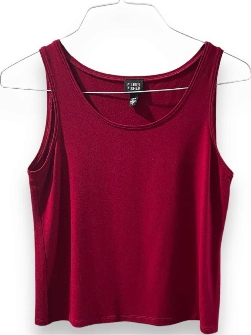 Eileen Fisher Cranberry Red Sleeveless Tank, Size Small